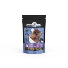 Triušių ausys YUMZZYBITES, su ėriena, šunims, 75 g