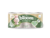 Tualet. popierius BLOOM COMFORT SOFT ECOLOGICAL, 3 sluoksnių, 8 vnt