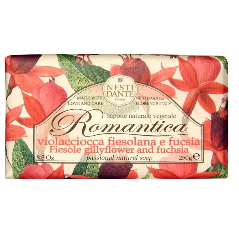 Tualetinis muilas Nesti Dante Romantica, Gilyflower & Fuchsia, 250 g