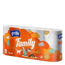 Tualetinis popierius GRITE FAMILY, 3 sl., 8 vnt