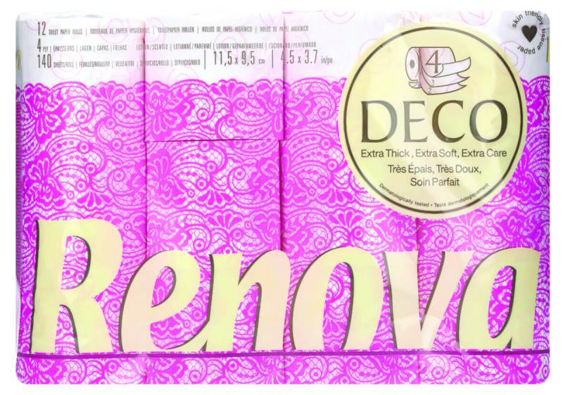 Tualetinis popierius RENOVA DECO, 12 rit.