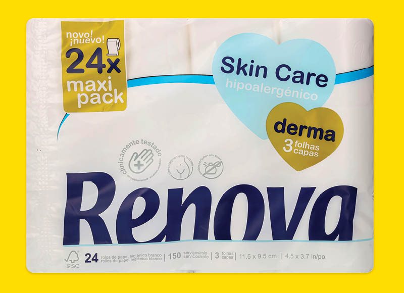 Tualetinis popierius RENOVA SKIN CARE DERMA, 24 rit.