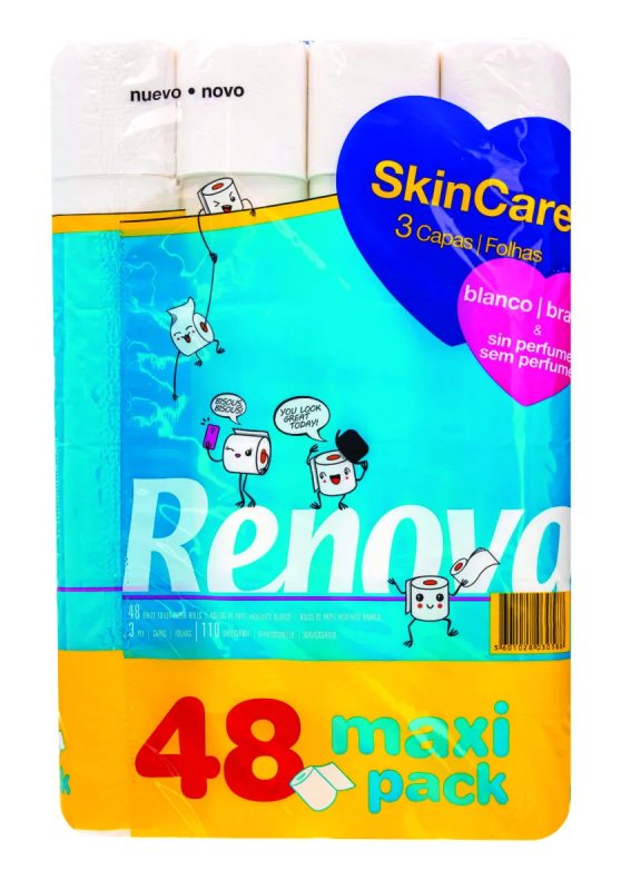 Tualetinis popierius RENOVA SKINCARE, 48 rit.