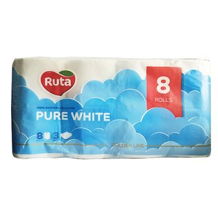 Tualetinis popierius RUTA PURE WHITE, 8 rit.