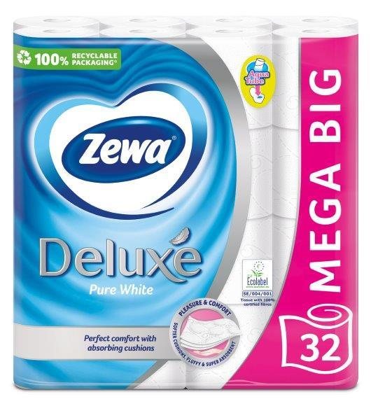 Tualetinis popierius ZEWA Deluxe Pure White, 3 sl., 32 rul.
