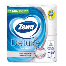 Tualetinis popierius ZEWA DELUXE Pure white, 3sl., 4 vnt