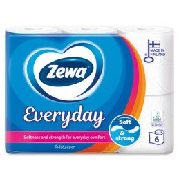 Tualetinis popierius ZEWA EVERYDAY, 3 sl., 6 rit.