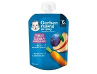 Tyrelė GERBER su obuoliais, slyvomis, morkomis (nuo 6 mėn.), 80 g