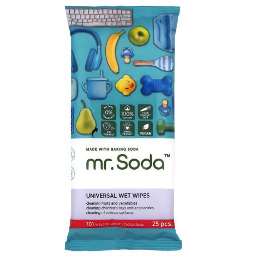 Universalios drėgnos servetėlės MR.SODA, 25 vnt