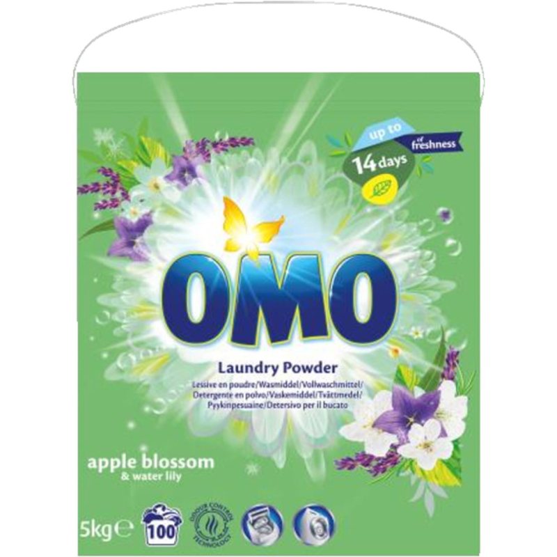 Universalūs skalbimo milteliai OMO APPLE BLOSSOM & WATER LILY, 5 kg