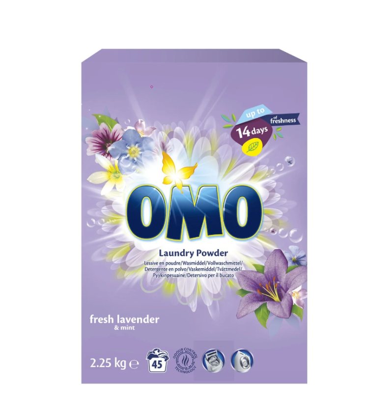 Universalūs skalbimo milteliai OMO FRESH LAVENDER & MINT, 2.25 kg