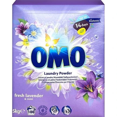 Universalūs skalbimo milteliai OMO FRESH LAVENDER & MINT, 5 kg