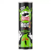Užk. PRINGLES HOT KICKIN' SOUR CREAM, 160 g