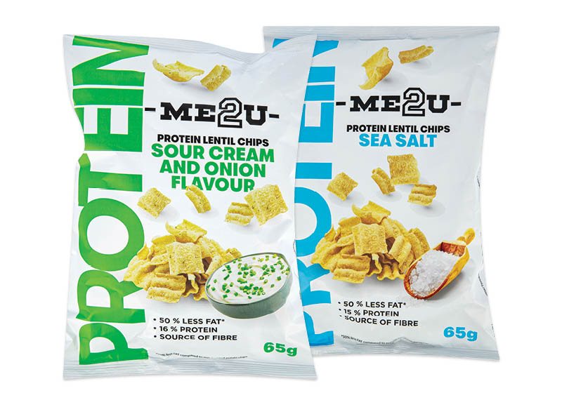 Užkandis ME2U PROTEIN LENTIL CHIPS, 65 g