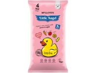 Užkandukai kūdikiams LITTLE ANGEL ANGELINA su morkomis ir obuoliais, 4 x 15 g