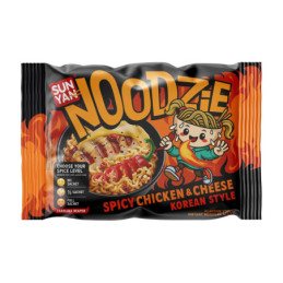 Užpilami aštrūs makaronai NOODZIE vištienos ir sūrio skonio, 120 g