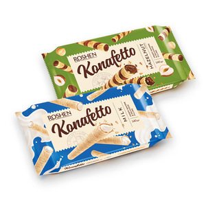 Vaflių ritinėliai KONAFETTO (2 rūš.), 140 g