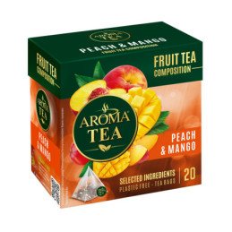 Vaisinė arbata AROMA TEA persikų ir mangų sk., 40 g