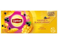 Vaisinė arbata LIPTON, mangų ir juodųjų serbentų skonio, 34 g