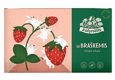 Vaisinė arbata vaikams ŽOLYNĖLIS su braškėmis, 40 g