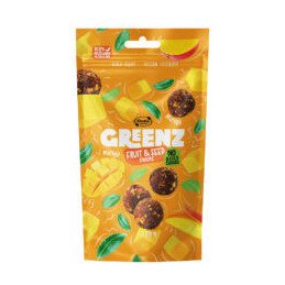 Vaisių ir sėklų užkandžiai su mangais GREENZ MANGO, 80 g