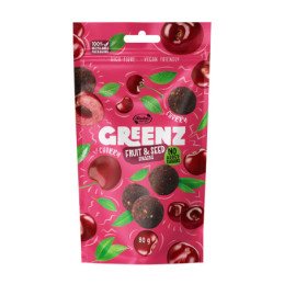 Vaisių ir sėklų užkandžiai su vyšniomis Greenz cherry, 80 g