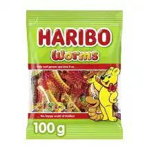 Vaisių skonio guminukai HARIBO WORMS, 100 g