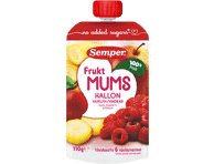 Vaisių tyrė SEMPER su obuoliais, avietėmis, bananais, nuo 6 mėn., 110 g