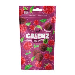 Vaisių užkandžiai su avietėmis Greenz raspberry, 80 g