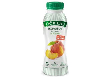 Valg. ekologiškas jogurtas DOBILAS su persikais, 2,2 % rieb., 330 g
