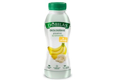 Valgom. ekologiškas jogurtas DOBILAS su bananais, 2,2% rieb., 330 g