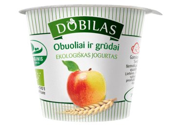 Valgom. ekologiškas jogurtas DOBILAS su obuoliais, 3,2 % rieb., 125 g