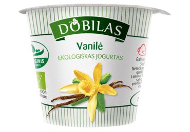 Valgom. ekologiškas jogurtas DOBILAS su vanile, 3,2 % rieb., 125 g