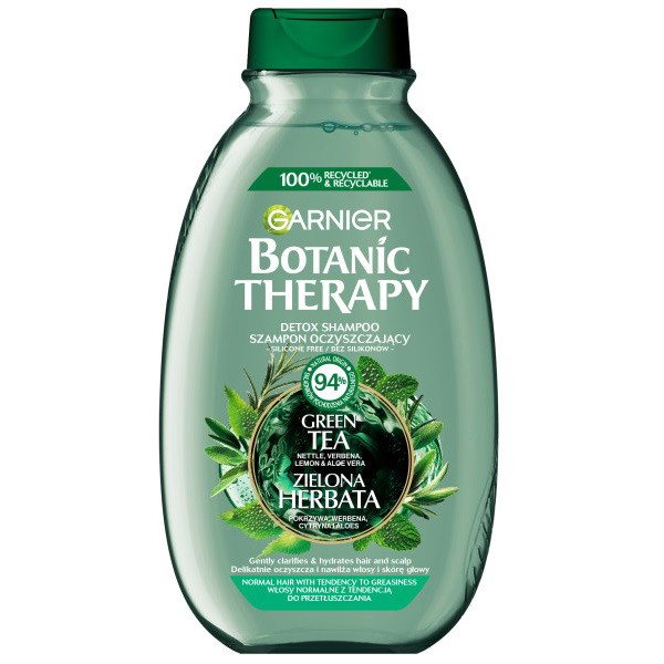 Valomasis gaivinamasis šampūnas Garnier Botanic Therapy su žaliąja arbata, eukaliptu ir citrusais, 400 ml