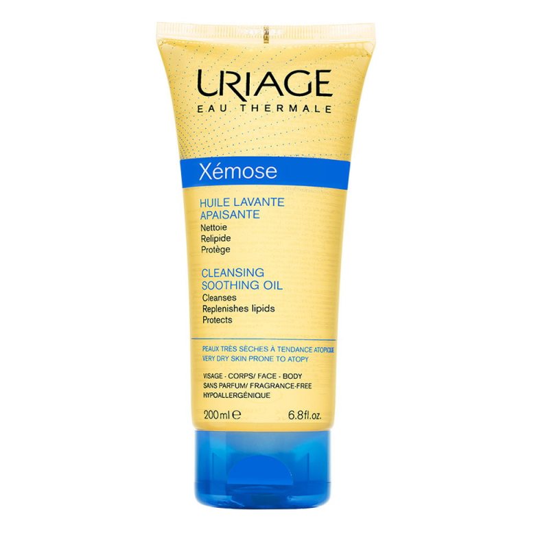 Valomasis raminamasis dušo ir vonios aliejus Uriage Xemose Cleansing Soothing Oil, 200 ml