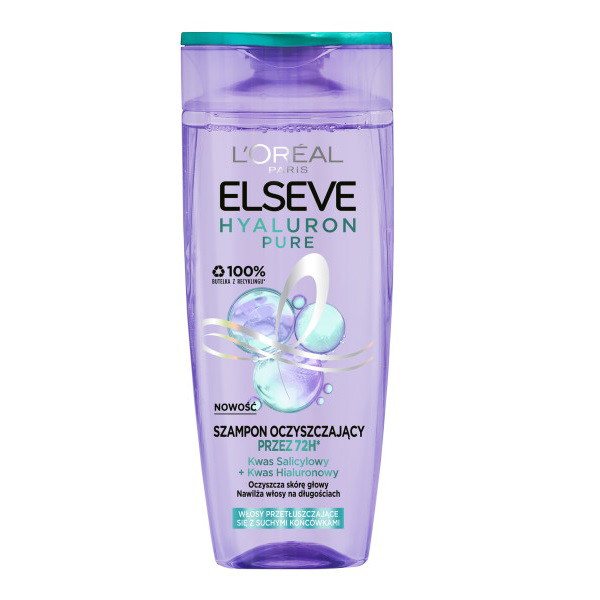 Valomasis šampūnas L’Oréal Paris Elseve Hyaluron Pure, 400 ml