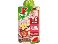 Vanilės sk. obuolių ir ir braškių tyrelė su varške, Kubuš baby, 100 g