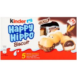 Vanilinis biskvitas su kakavos įdaru Kinder Happy Hippo, 103 g