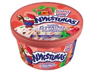 Vanilinis plombyras NYKŠTUKAS su želės gabaliukais ir braškių įdaru, 450 g