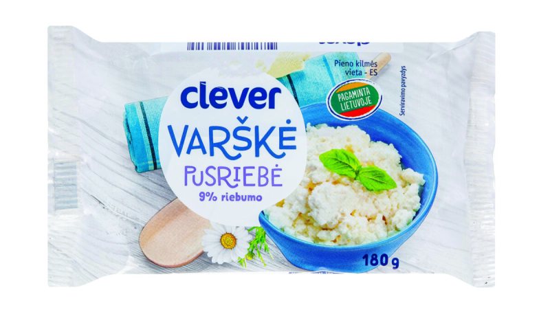 Varškė CLEVER 9% rieb., 180 g