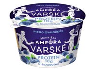 Varškė GRAIKIŠKA AMFORA protein be laktozės su šilauogėmis, 0,8 % rieb., 200 g