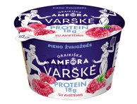 Varškė GRAIKIŠKA AMFORA su avietėmis, 0,8 % rieb., 200 g