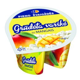 Varškė GRŪDĖTA su mangais, 7% rieb., 150 g