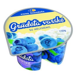 Varškė GRŪDĖTA su mėlynėmis, 7% su rieb., 150 g
