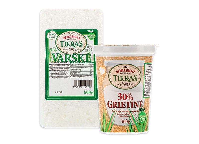 Varškei ir grietinei ROKIŠKIO TIKRAS, 360 g