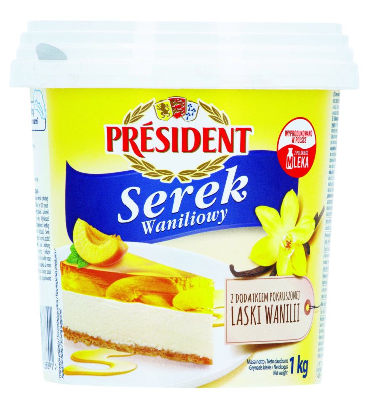 Varškės desertas vanilės skonio PRESIDENT, 1 kg