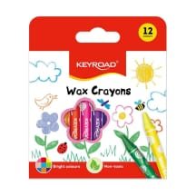 Vaškinės kreidelės KEYROAD, 12 spalvų, 8 mm