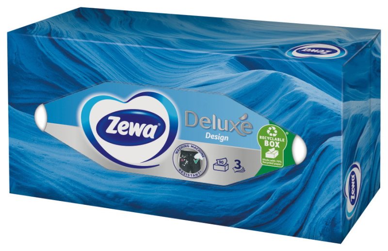 Vienkartinės nosinaitės ZEWA Clean & Soft Box, 3 sl., 90 vnt
