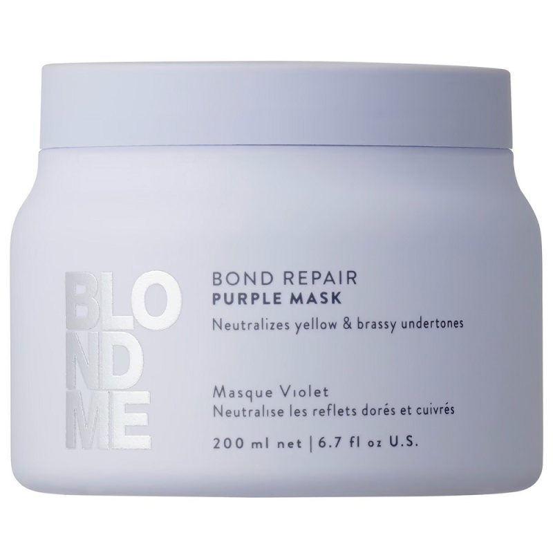Violetinė neutralizuojanti plaukų kaukė Schwarzkopf Professional BlondMe Bond Repair Purple Mask, 200 ml