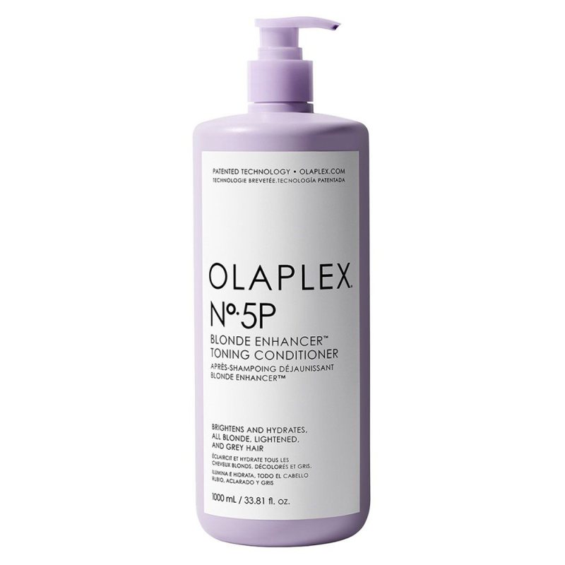 Violetinis tonuojamasis kondicionierius šviesiems plaukams Olaplex No.5P Blonde Enhancer Toning Conditioner, 1000 ml